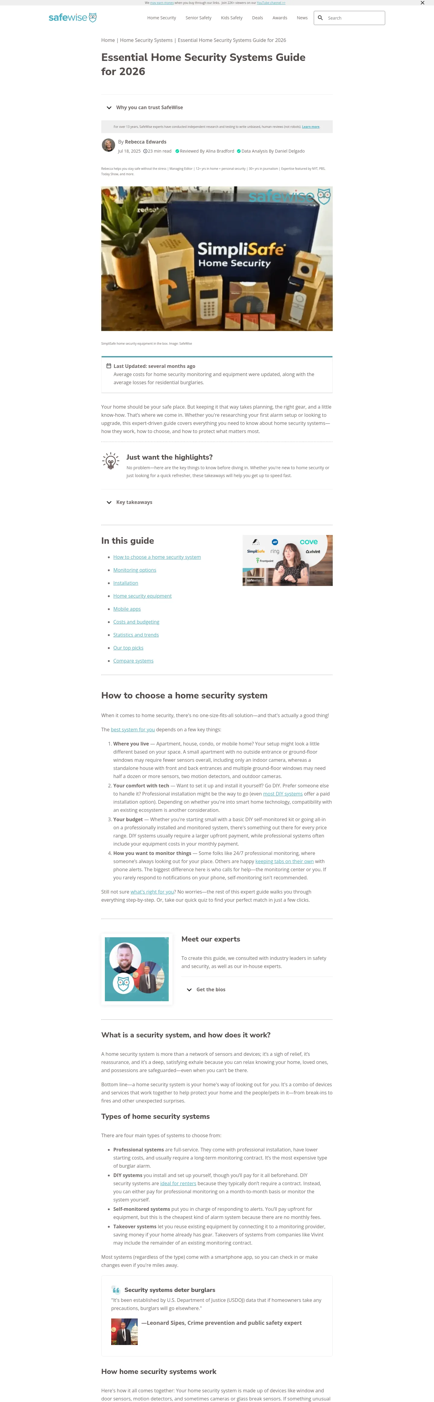 safewise.com — a measured funnel