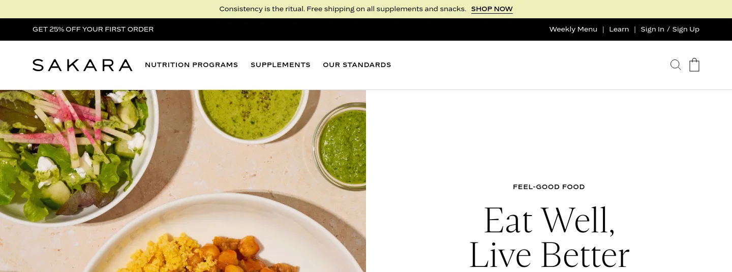 sakara.com — a measured funnel
