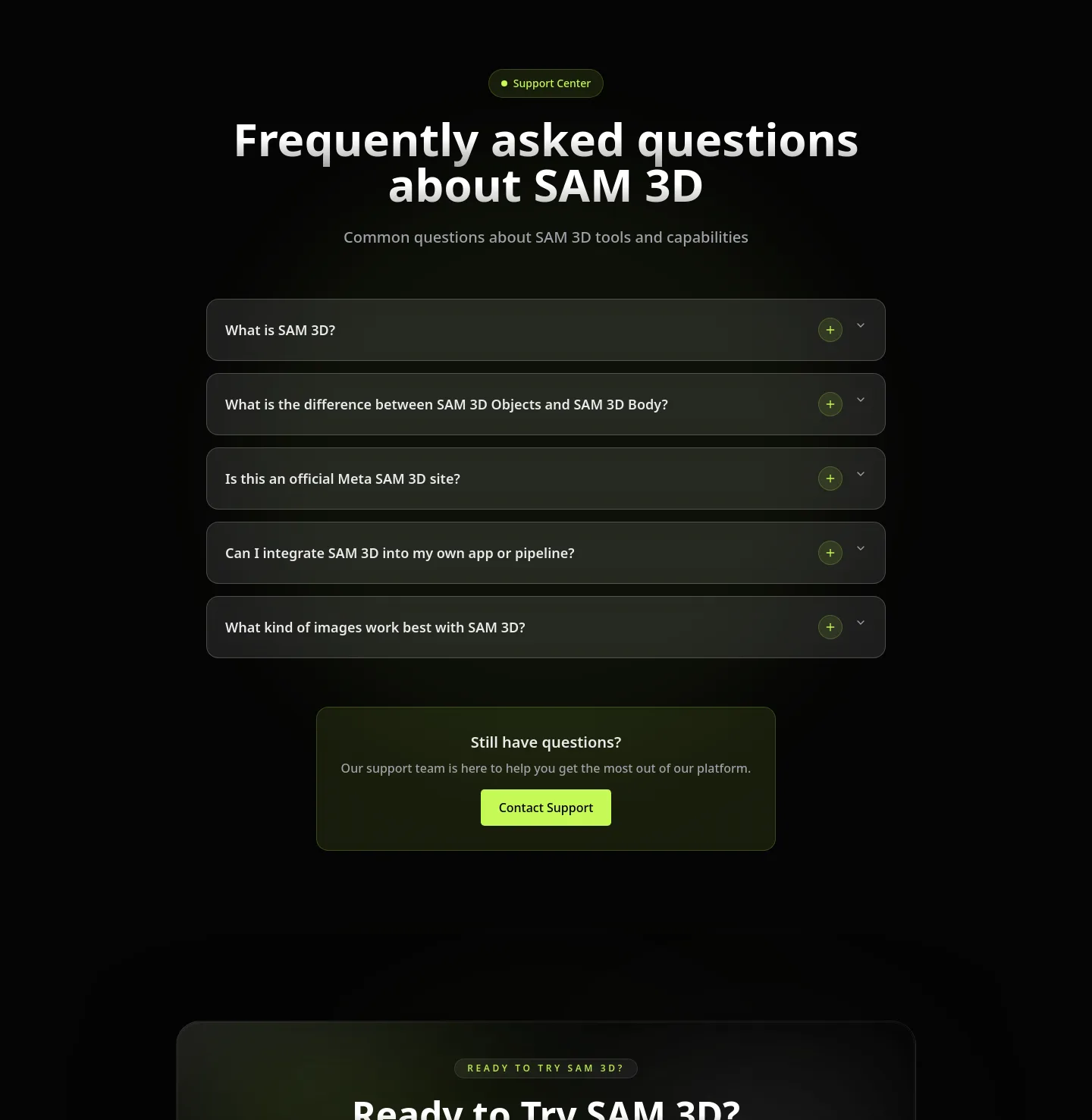 sam-3d.com — FAQ