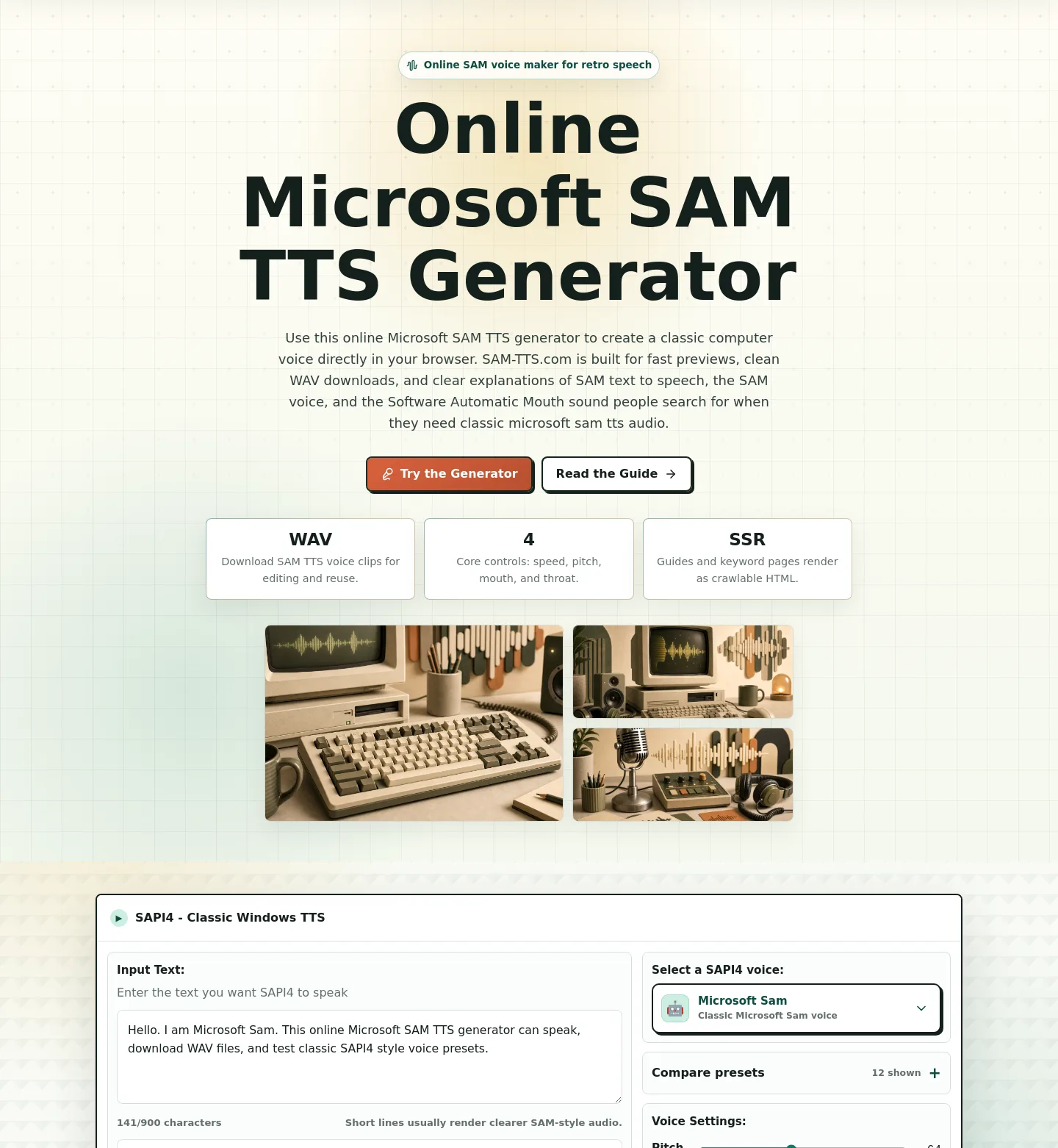 sam-tts.com — Hero