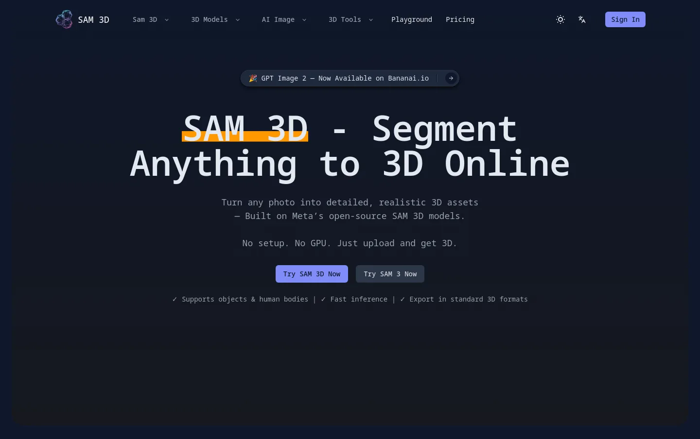 sam3d.org — Hero