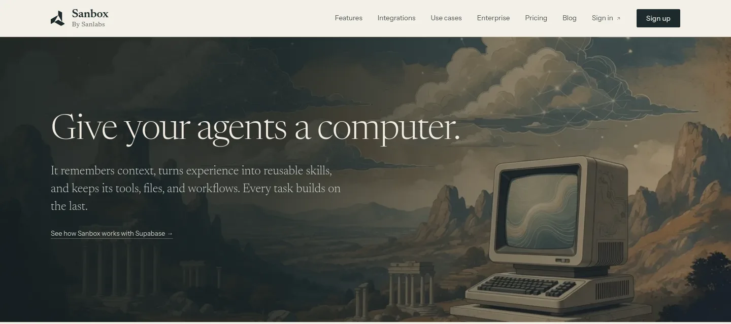 sanbox.cloud — a measured funnel