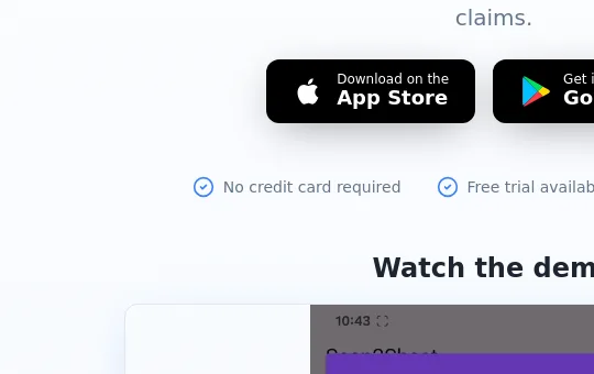 No credit card element from scan2sheet.com