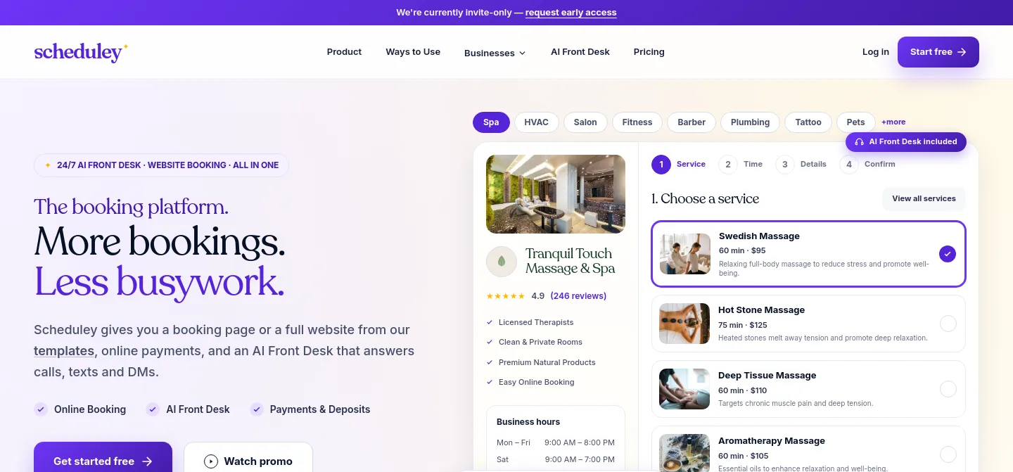 scheduley.com — a measured funnel