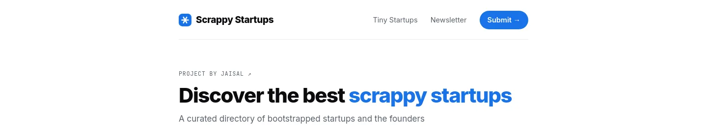 scrappystartups.com — a measured funnel