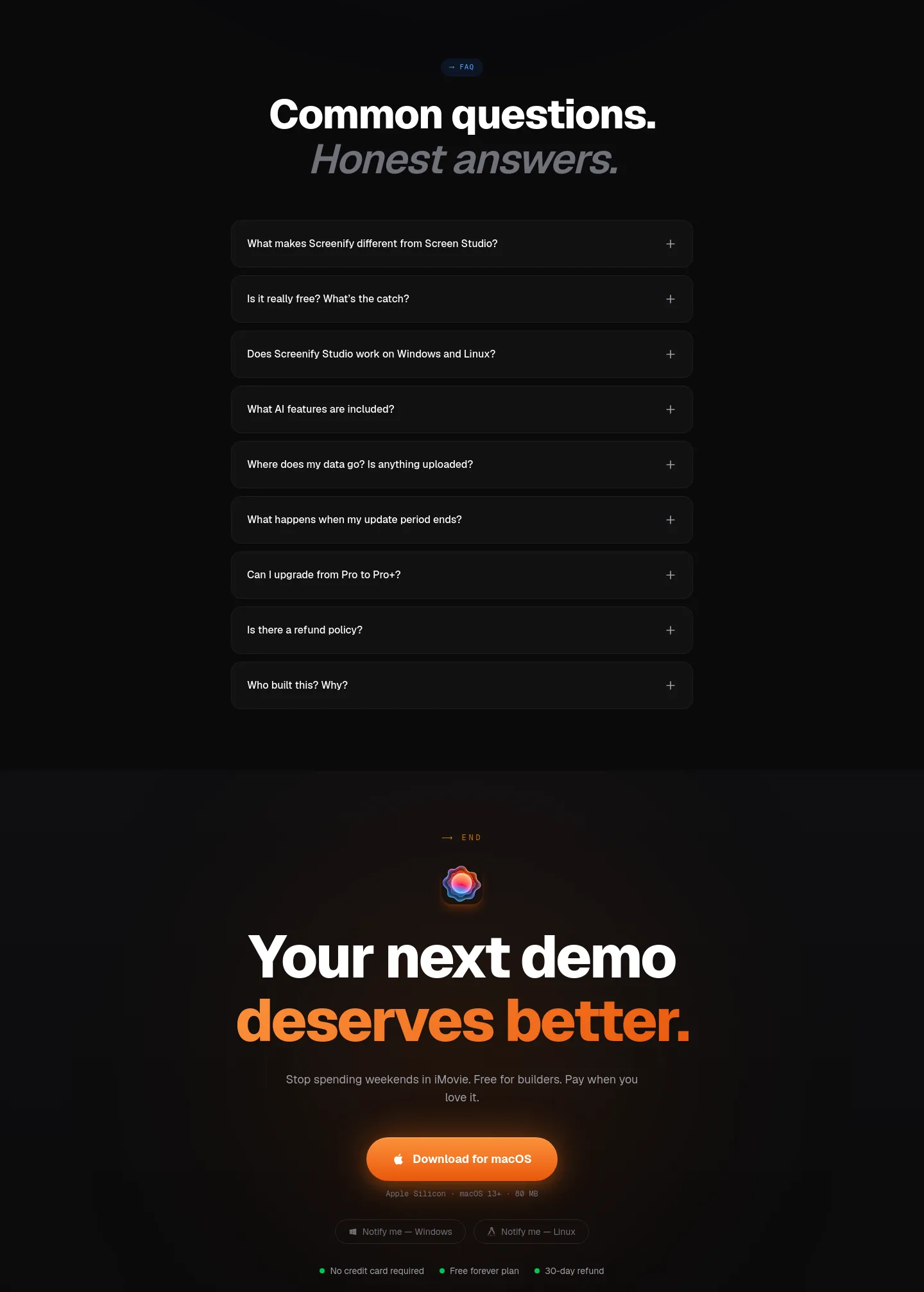 screenify.studio — FAQ