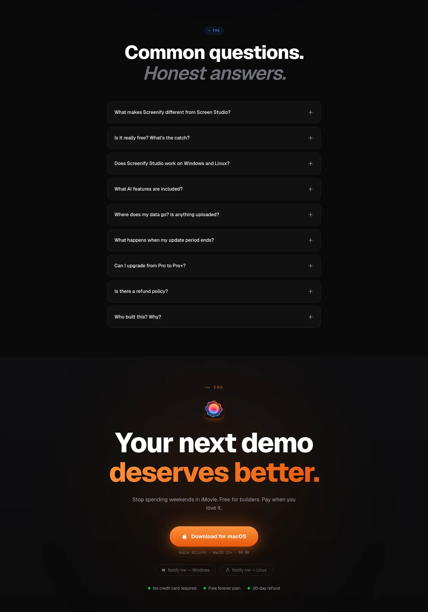 screenify.studio — FAQ
