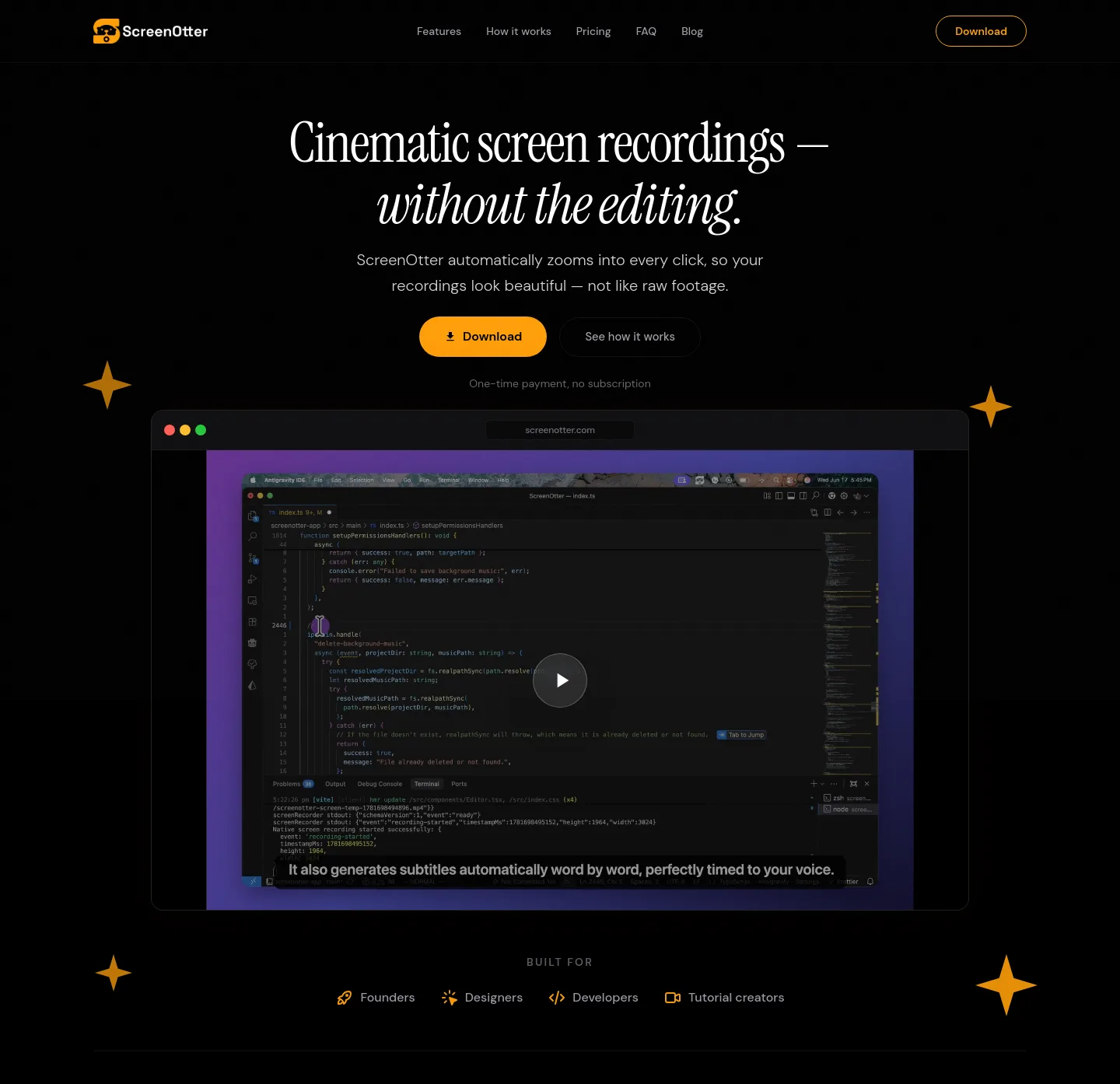 screenotter.com — a measured funnel
