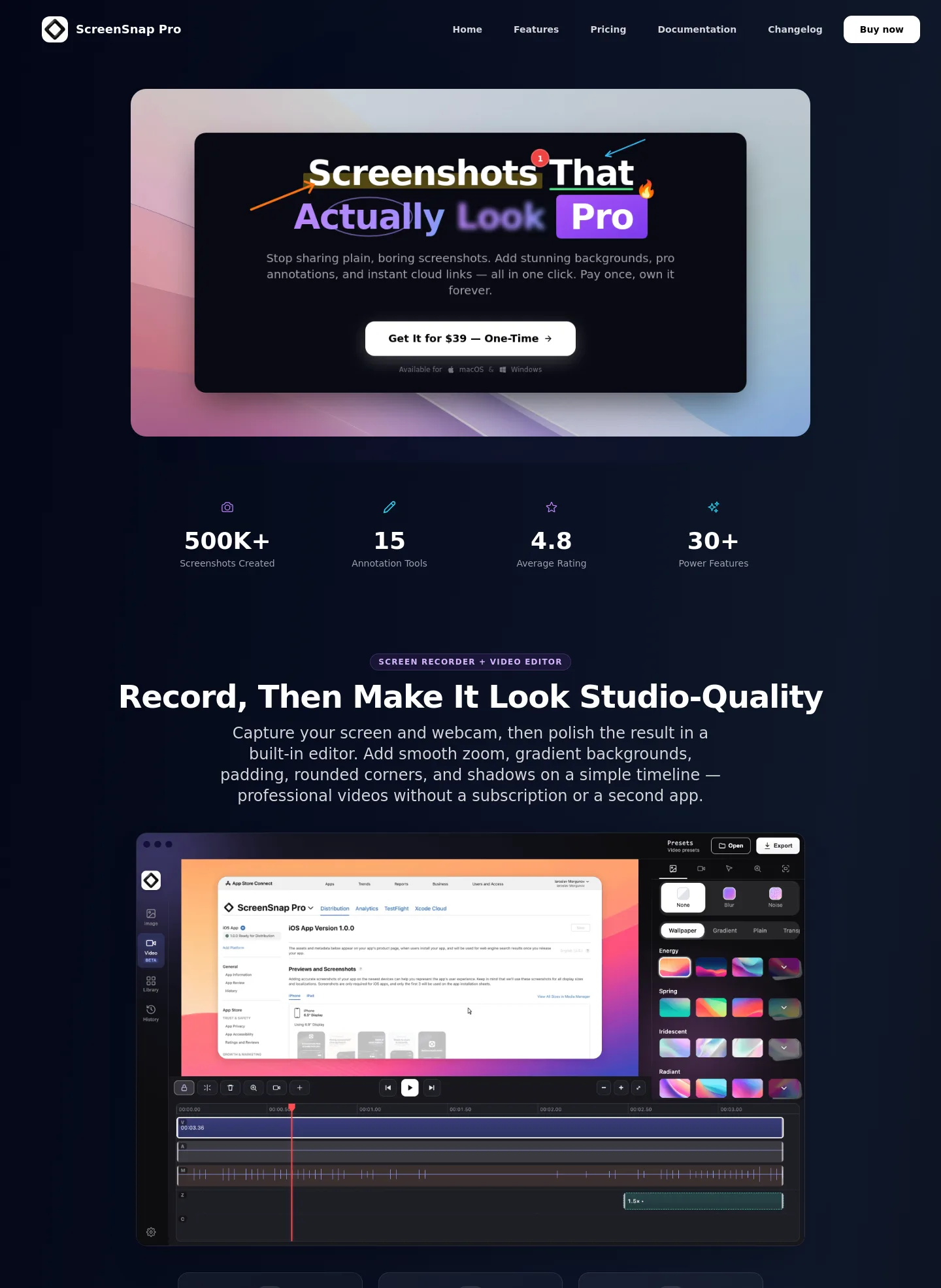 screensnap.pro — a measured funnel
