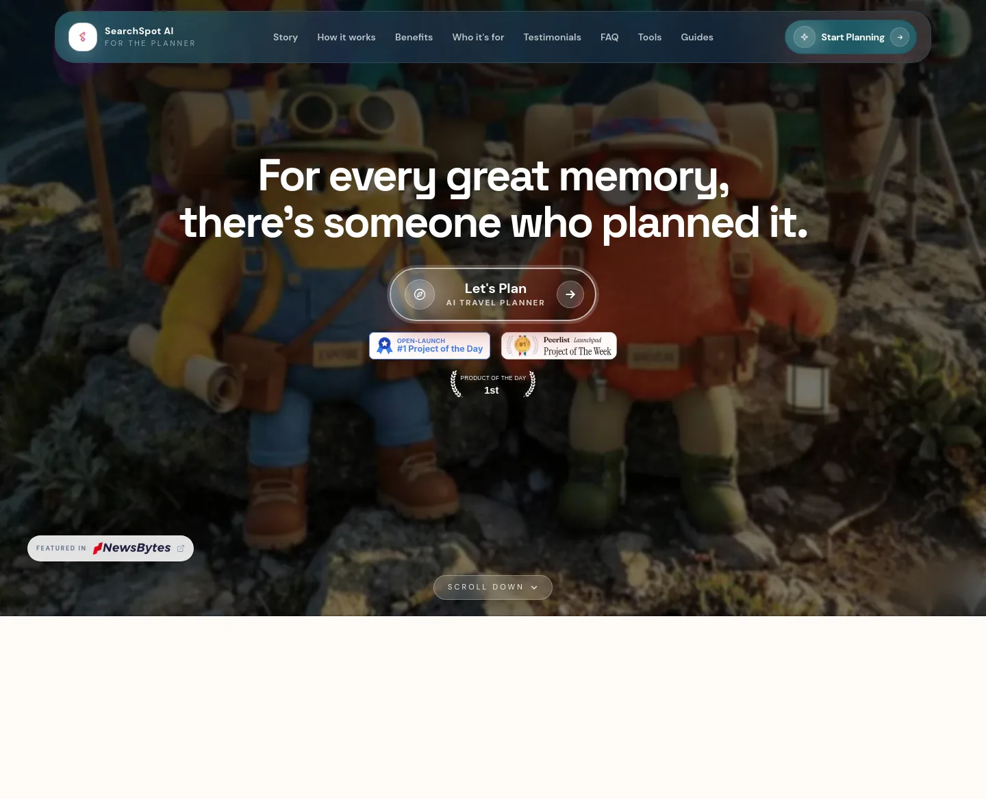 searchspot.ai — a measured funnel