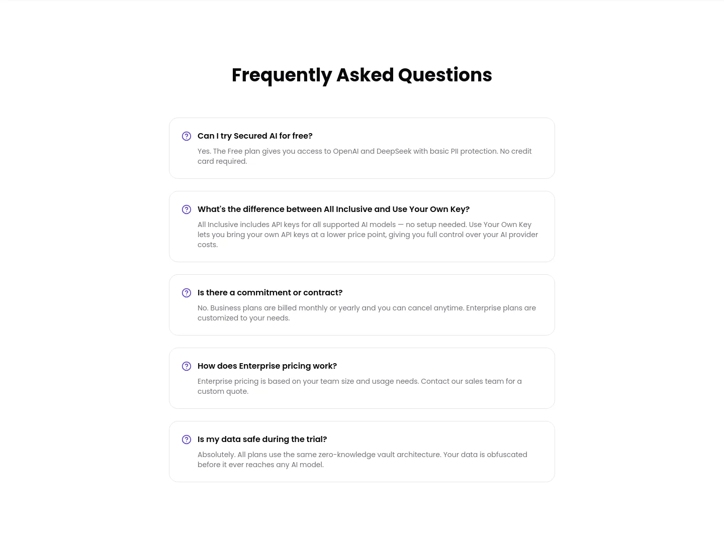 securedai.com FAQ section
