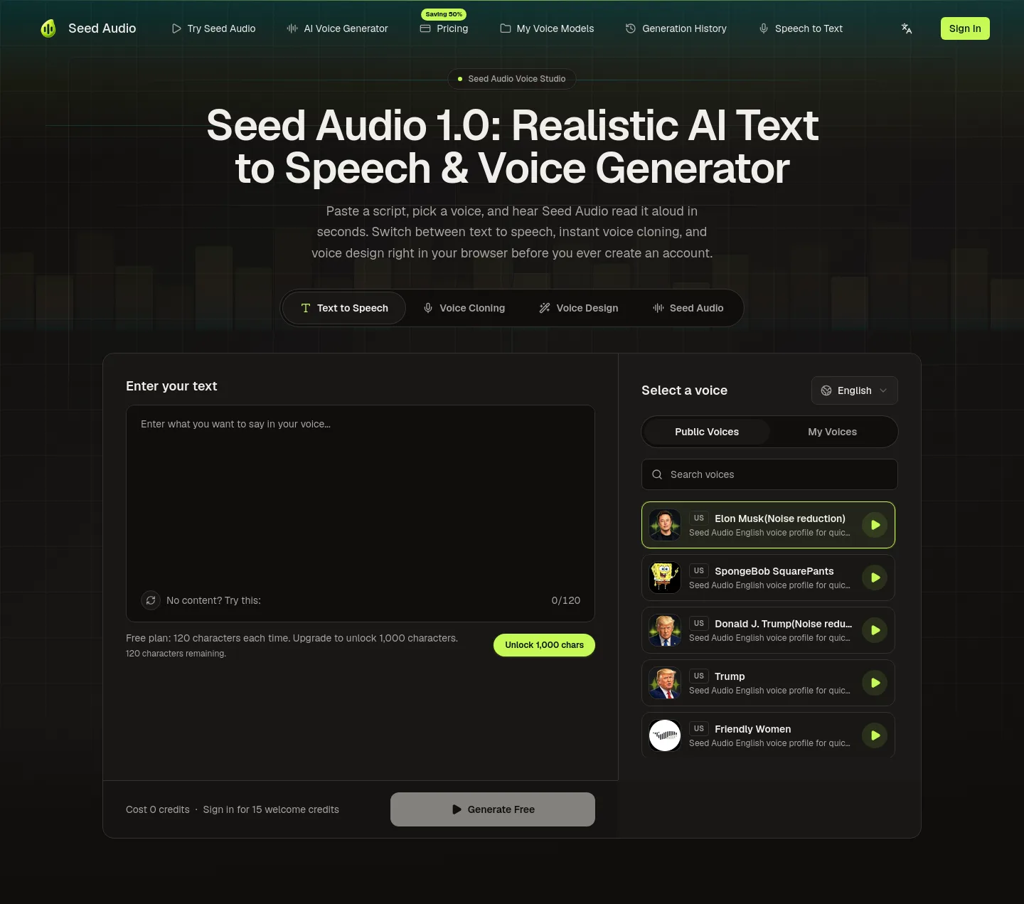 seed-audio.com — Hero