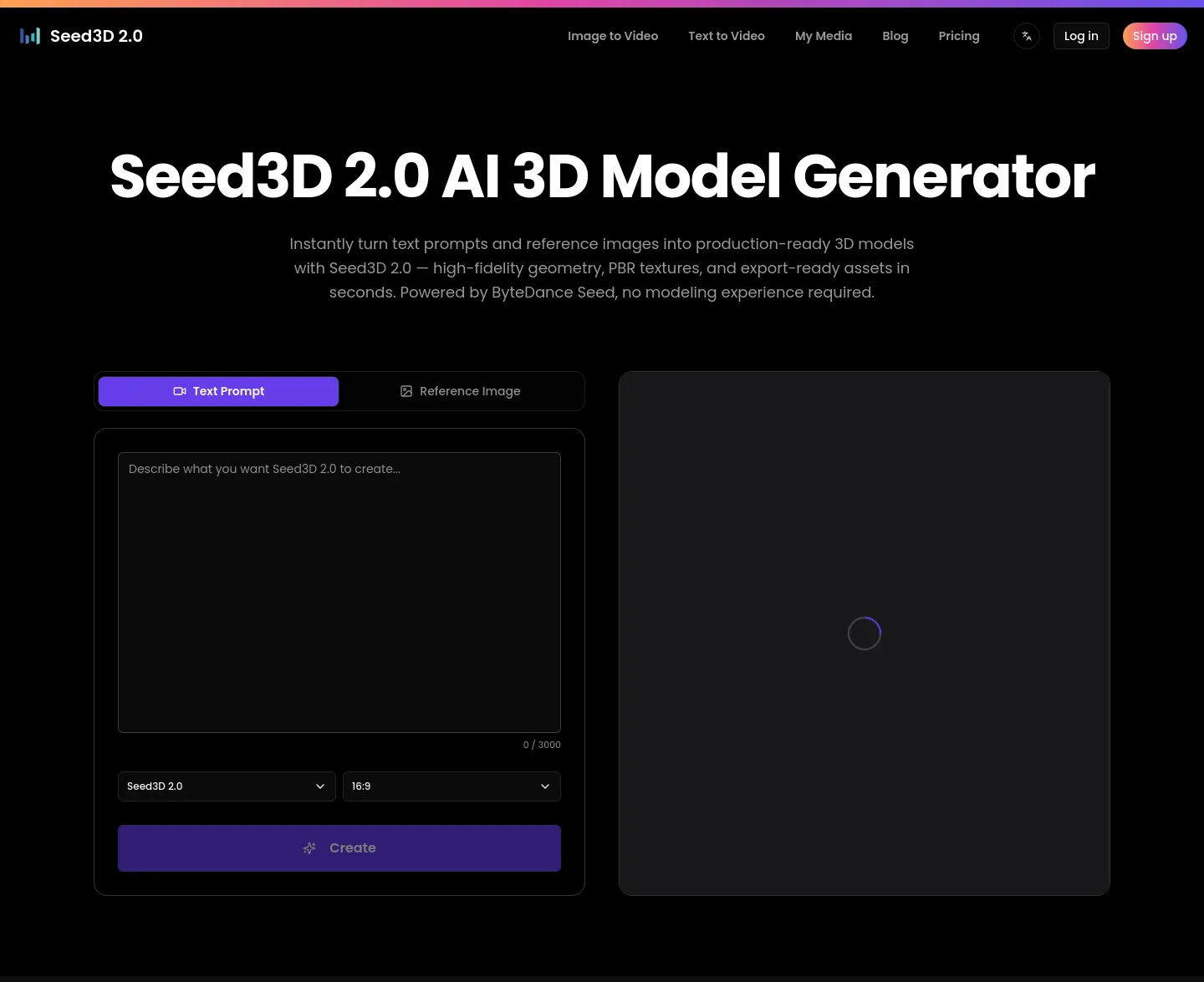 seed3d20.app — Hero