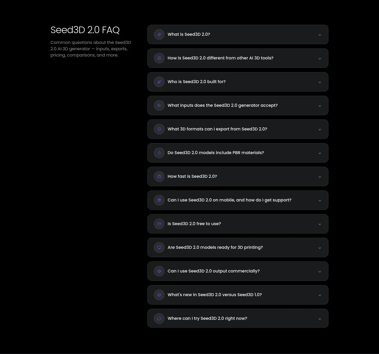 seed3d20.app FAQ section