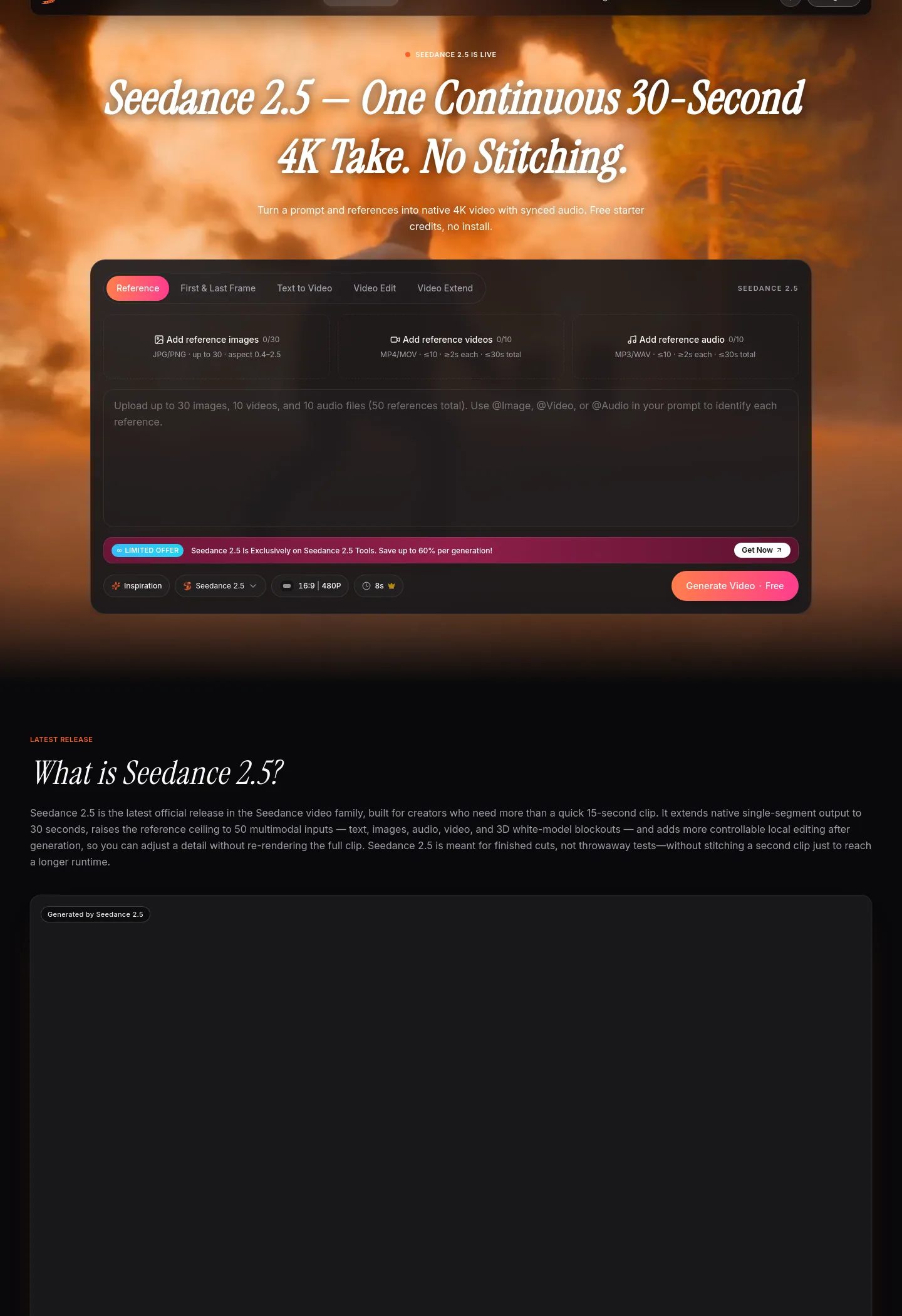 seedance25.tools Hero section