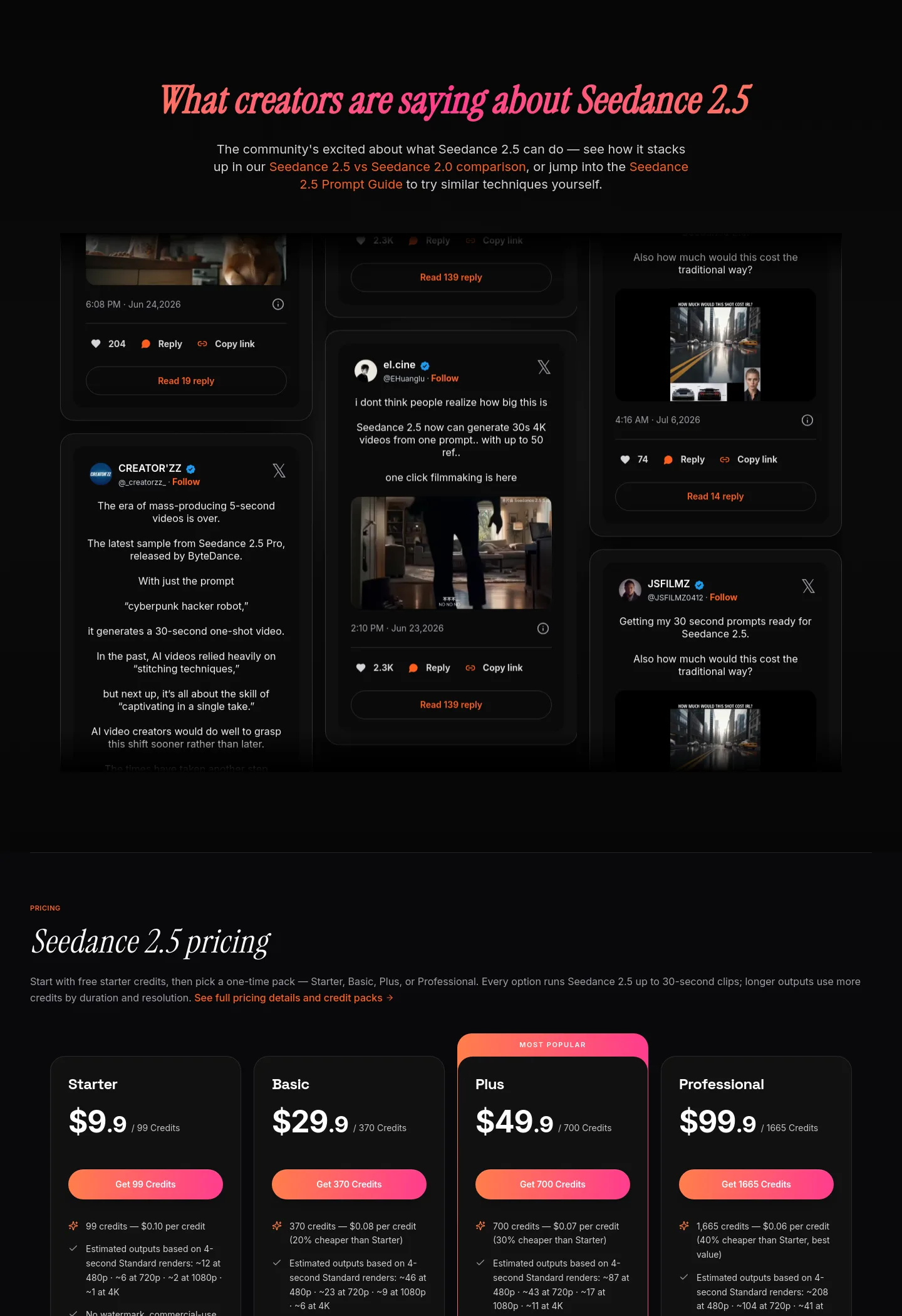 seedance25.tools Features section