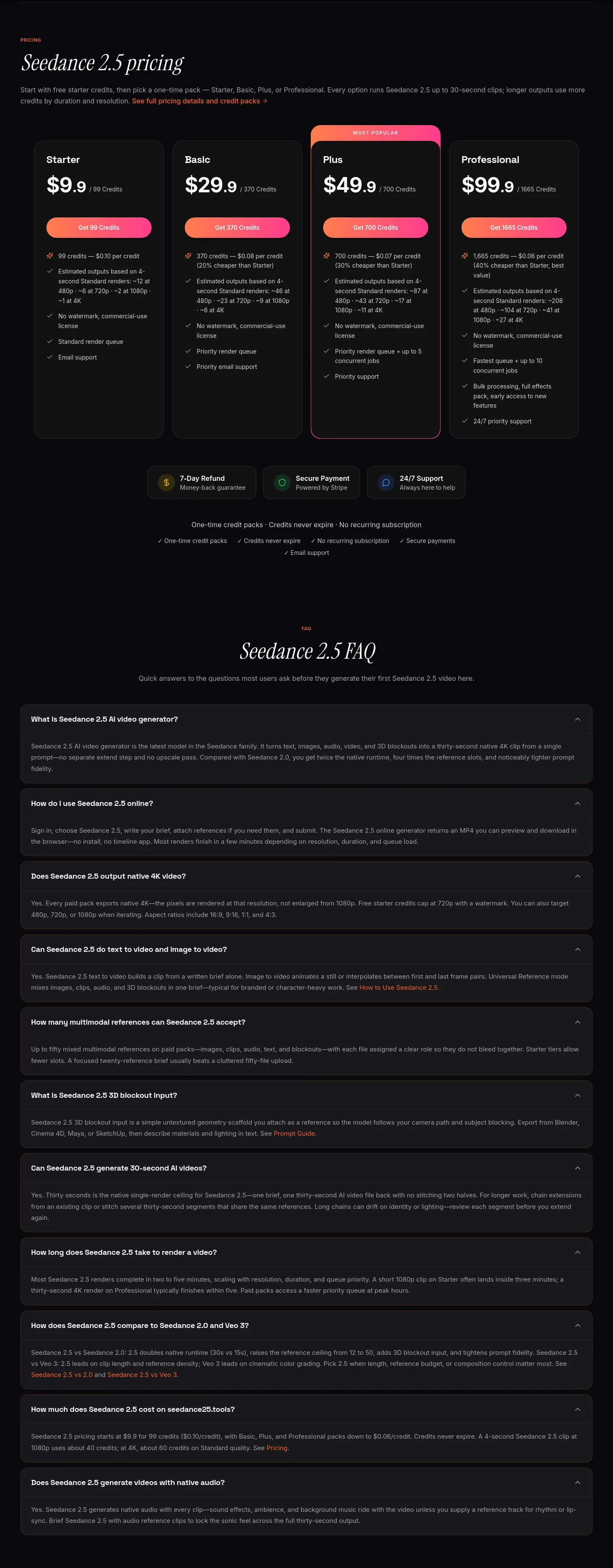 seedance25.tools FAQ section