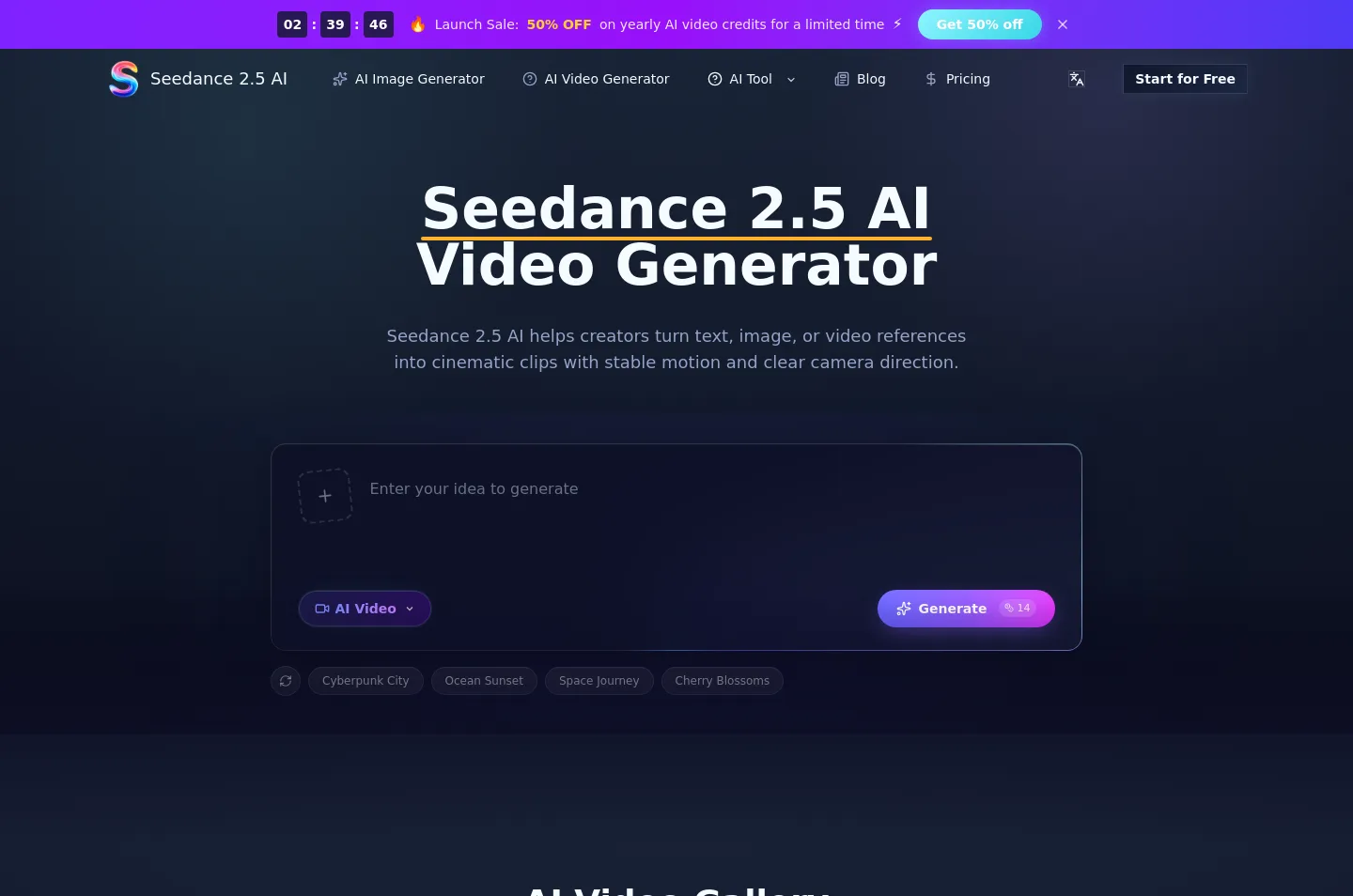 seedance25ai.net Hero section