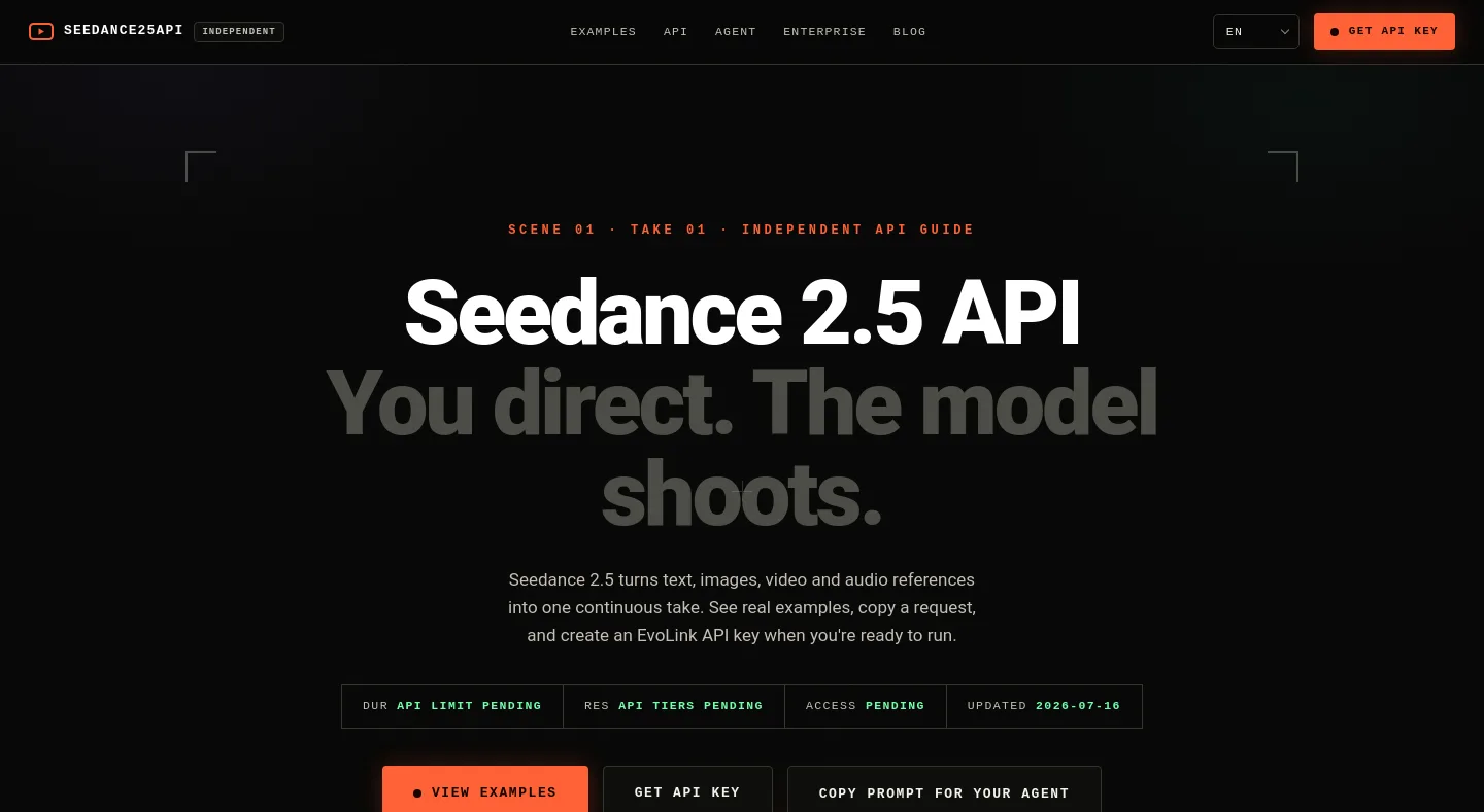 seedance25api.io — a measured funnel