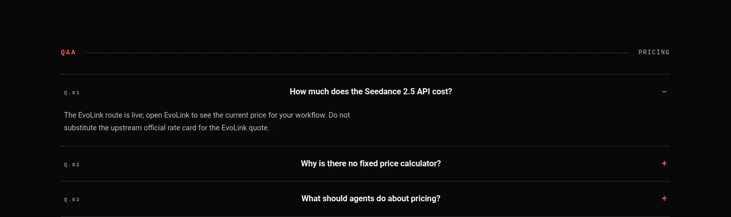 seedance25api.io FAQ section