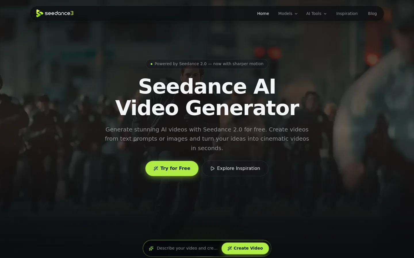 seedance3.tools Hero section