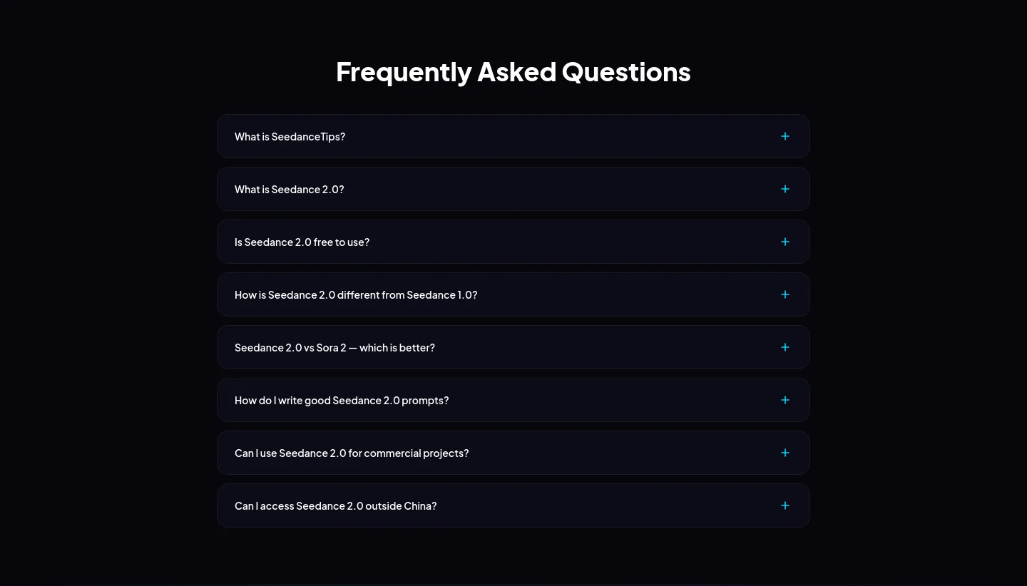 seedancetips.com FAQ section