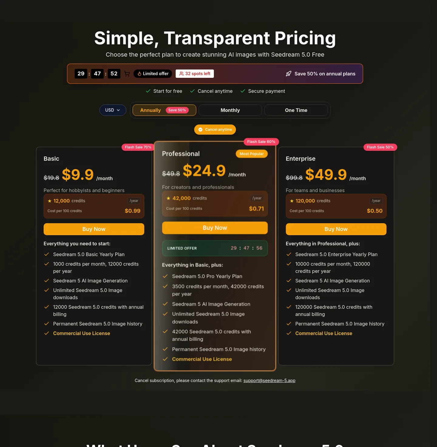 seedream-5.app — Pricing
