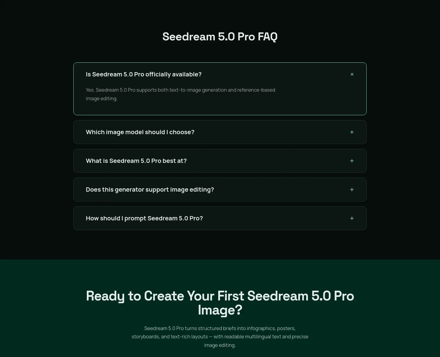 seedream5-pro.im — a real FAQ section