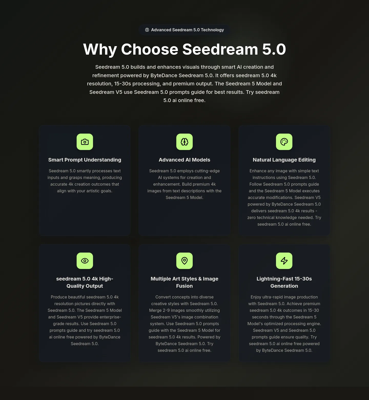 seedream5ai.app — Features