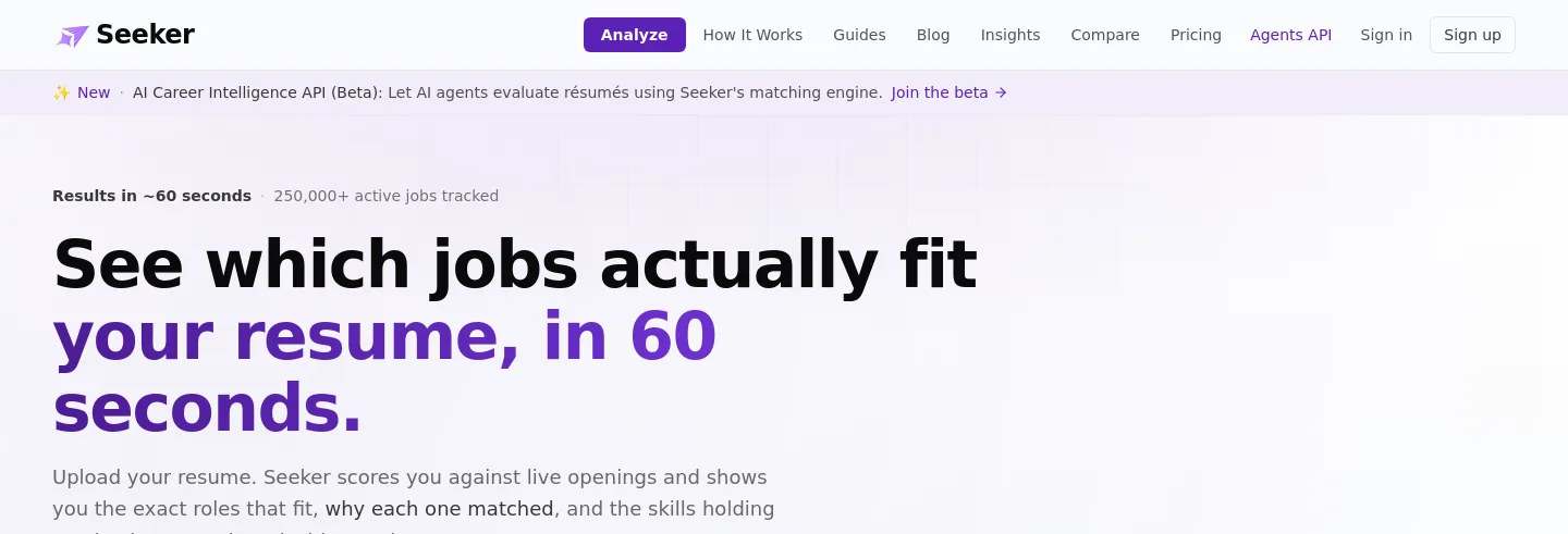 seekerscore.com — a measured funnel