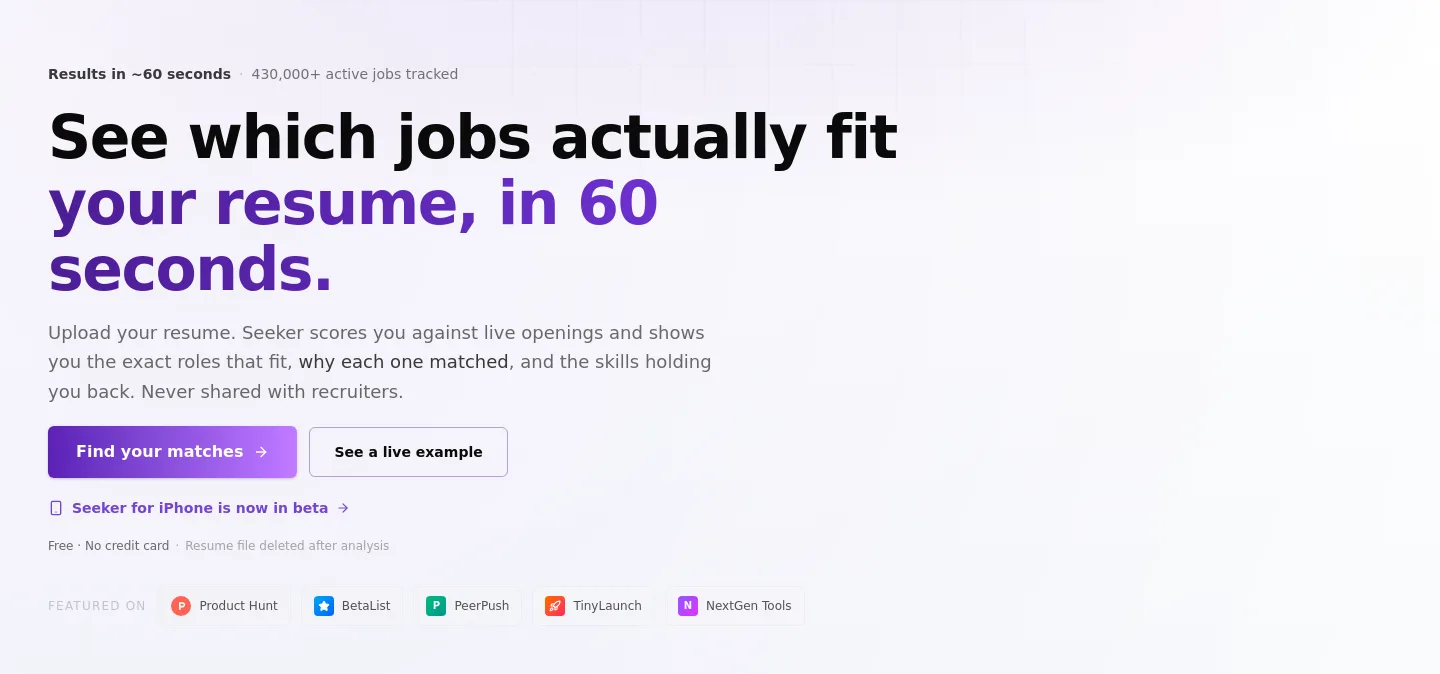 seekerscore.com — Hero