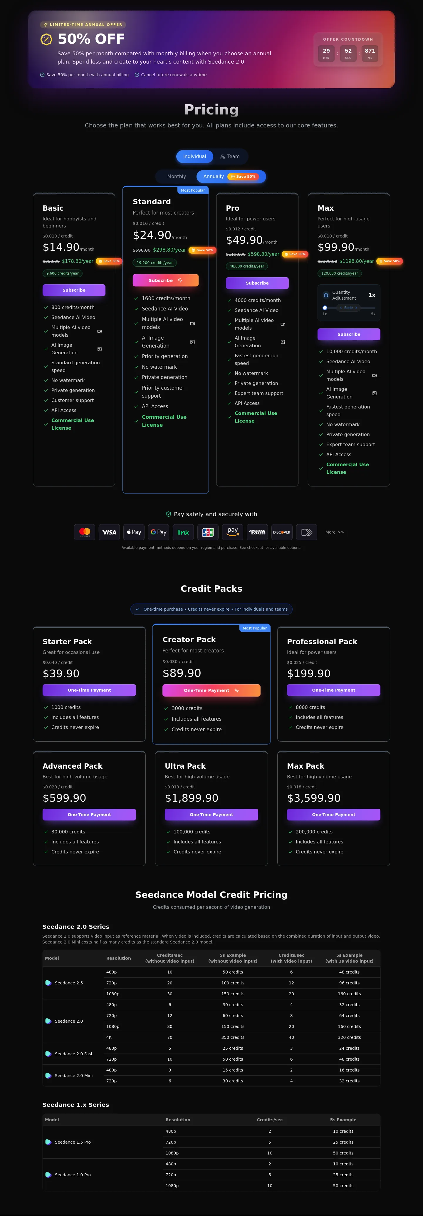 seevio.ai — Pricing