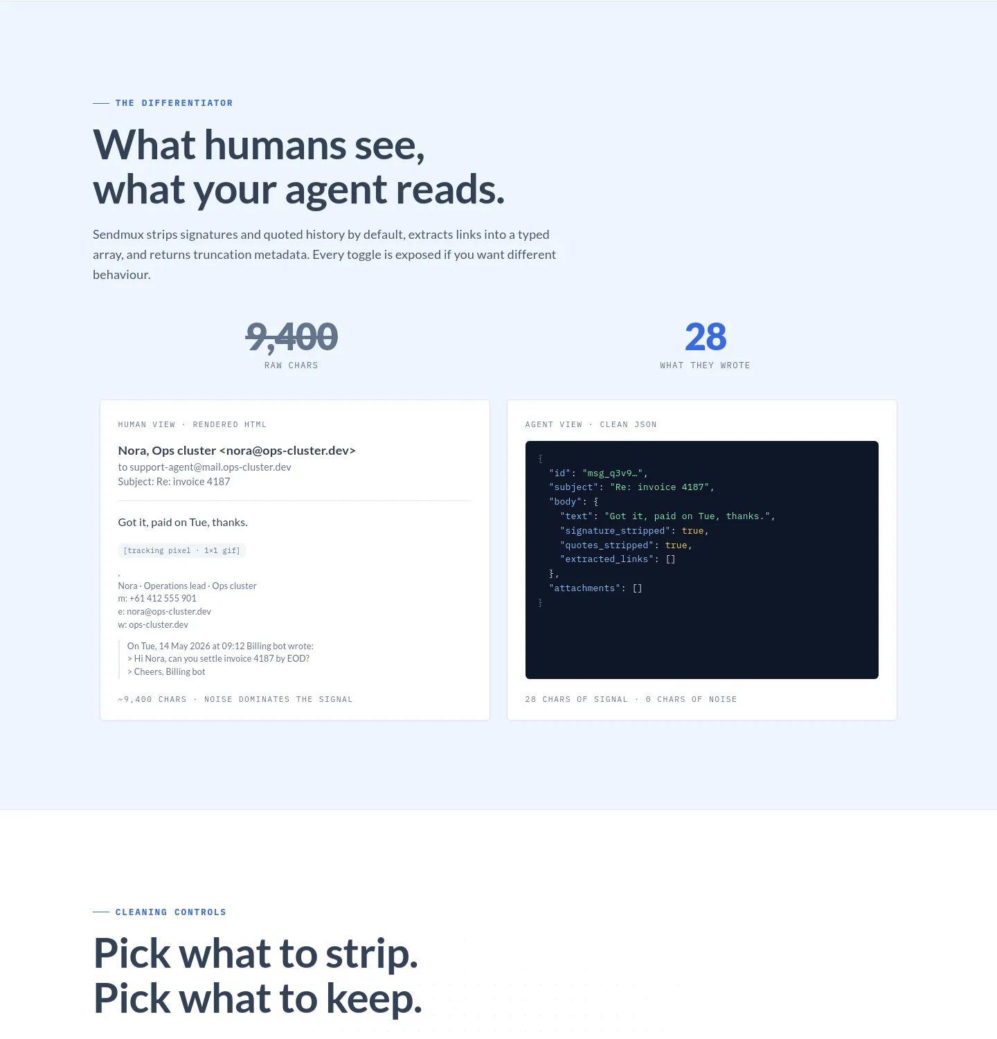 sendmux.ai Features section