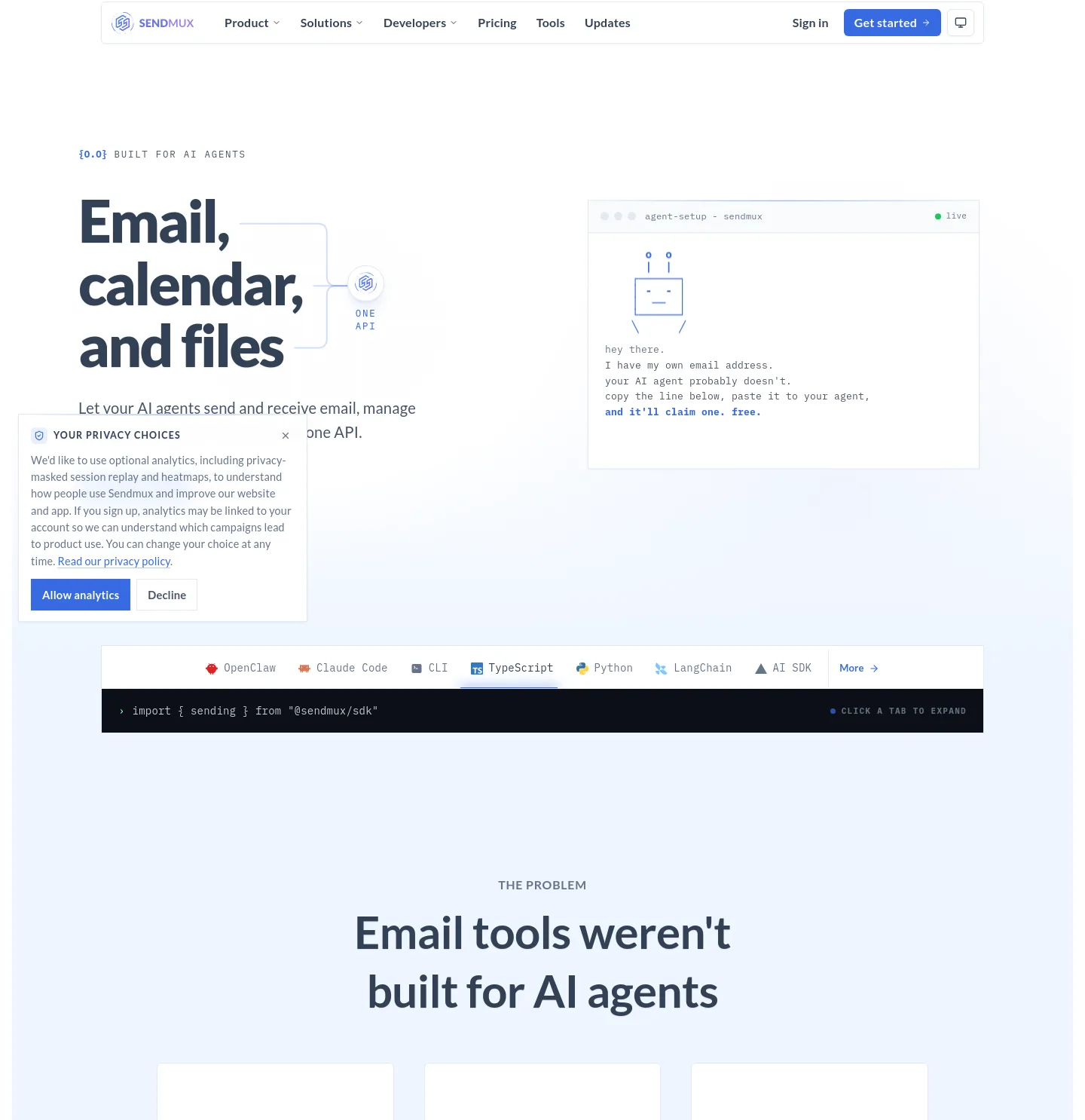 sendmux.ai — Hero