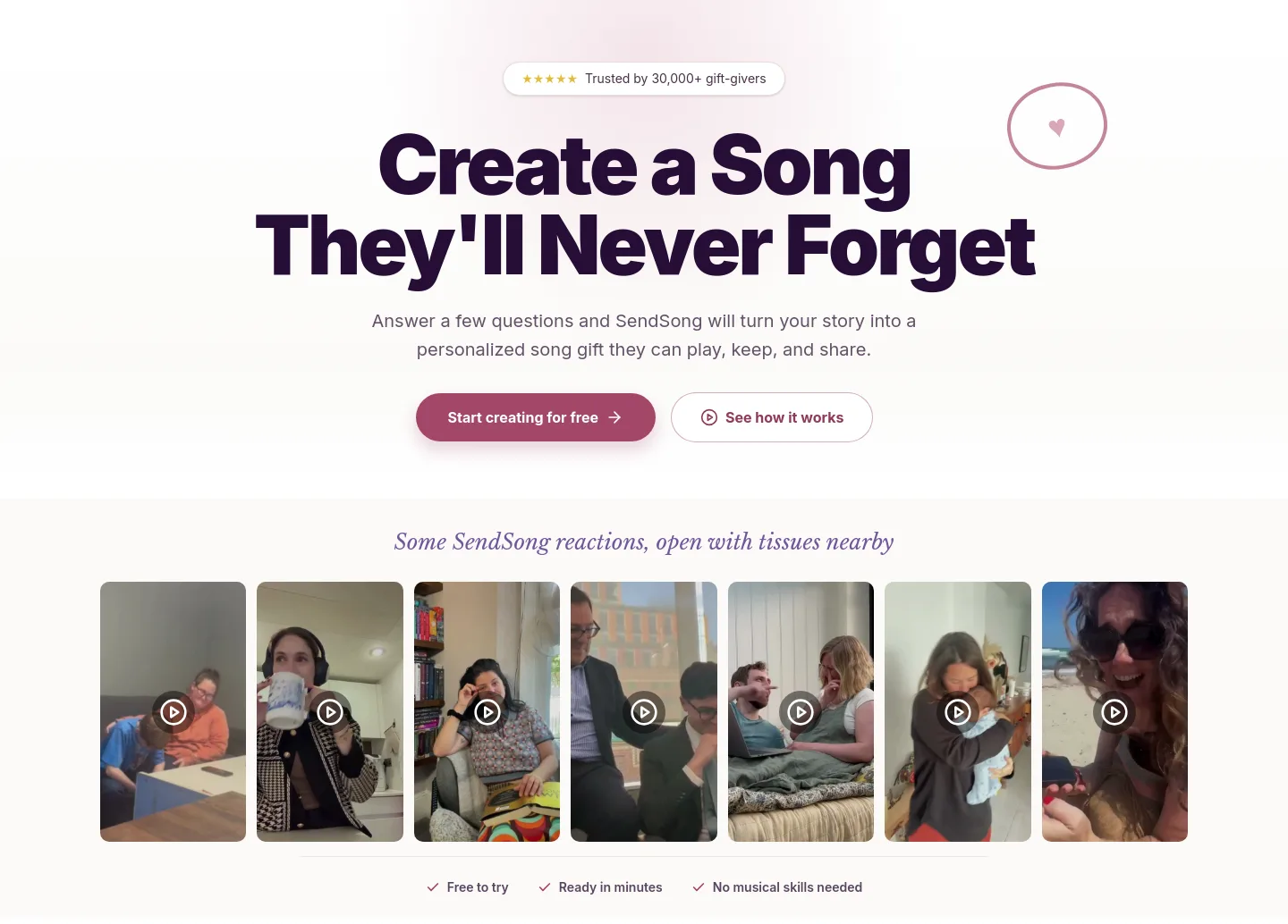 sendsong.org — Hero