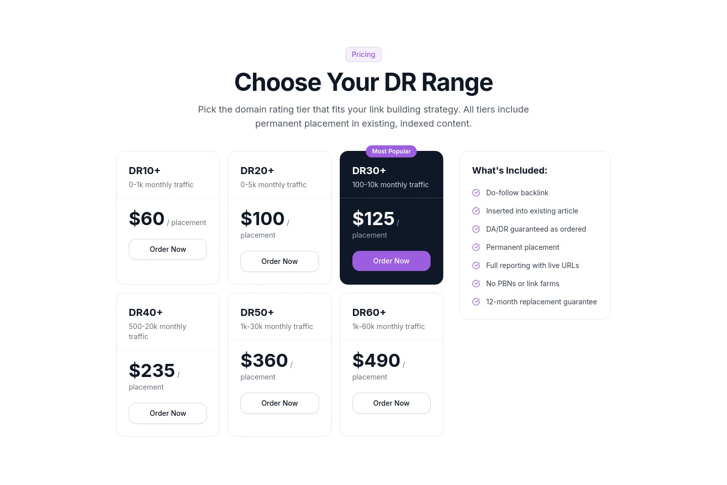 seomode.co Pricing section
