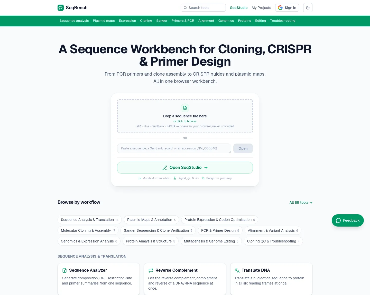 seqbench.com — a measured funnel