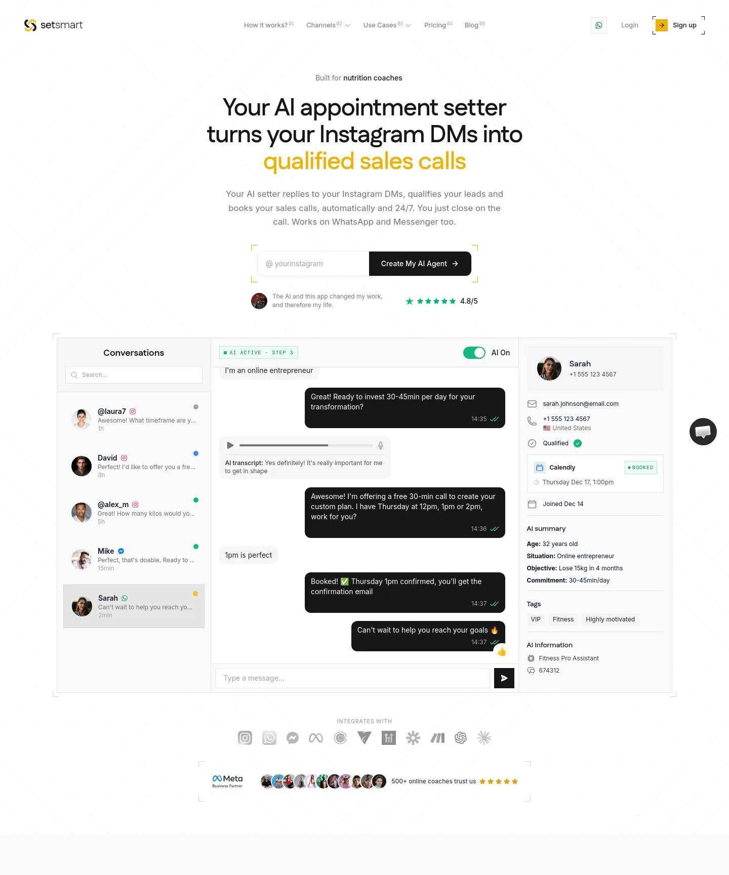 setsmart.io — a real Hero section