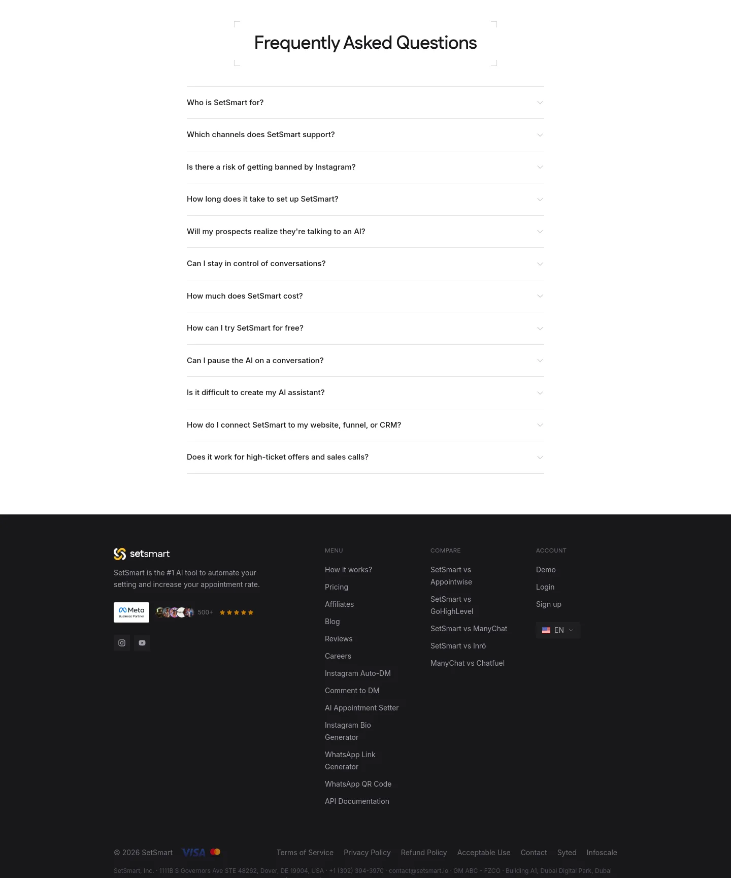 setsmart.io — FAQ