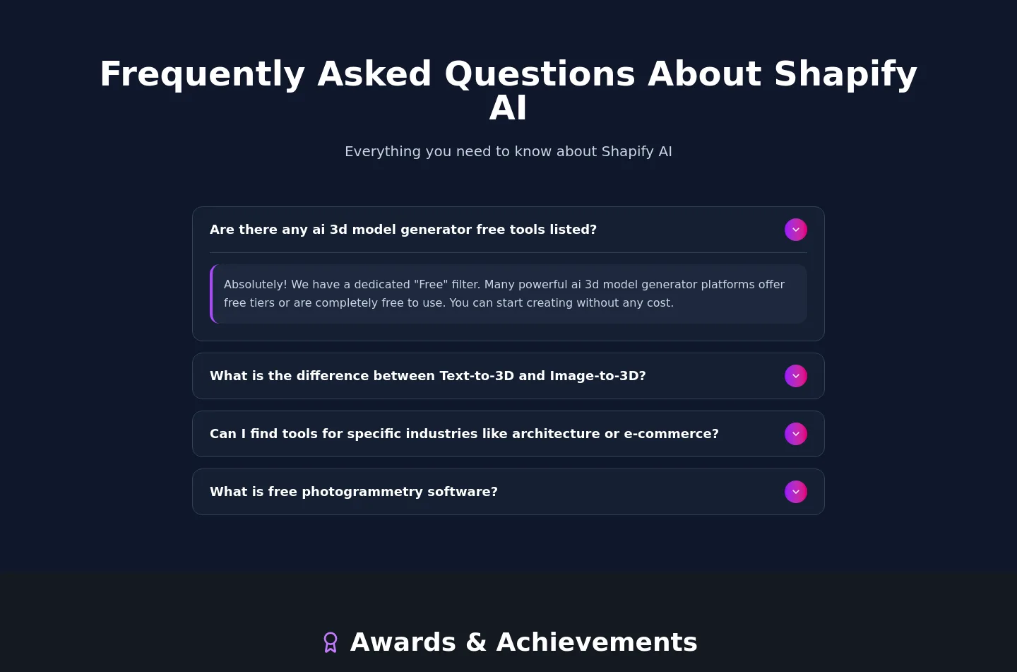 shapify.ai FAQ section