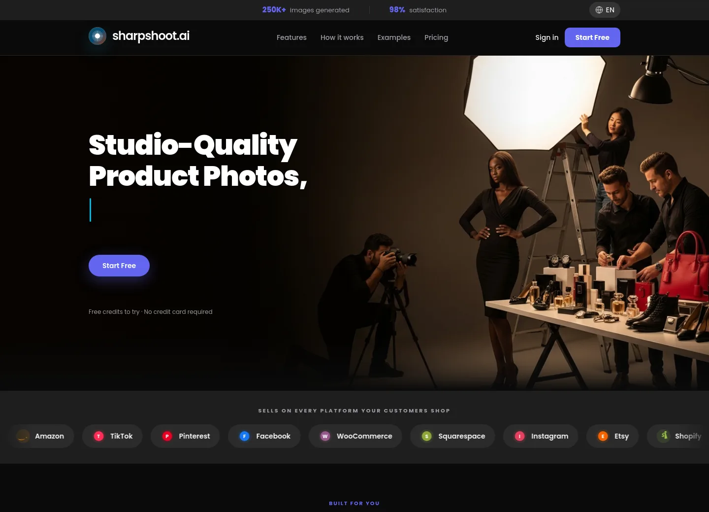 sharpshoot.ai — a measured funnel