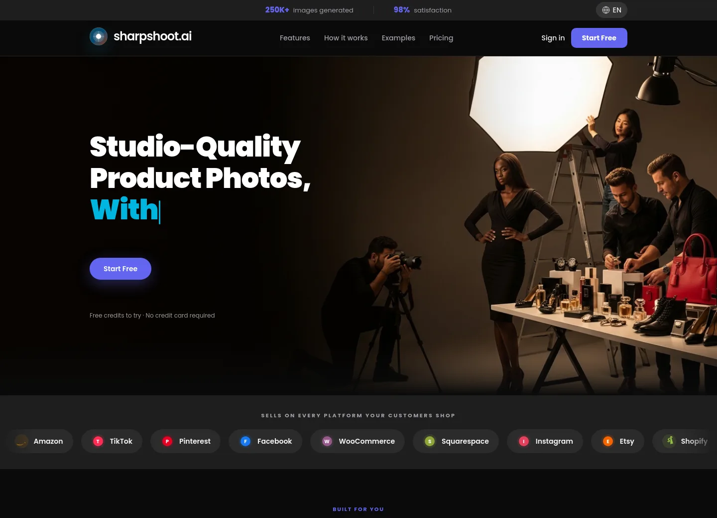 sharpshoot.ai — a measured funnel