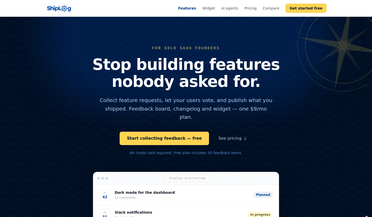 shiplog.ca — a measured funnel