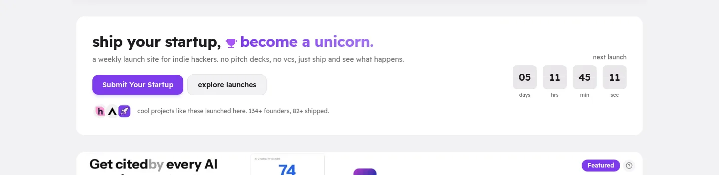 shipycorn.com Hero section