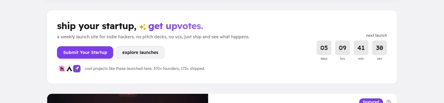 shipycorn.com — a real Hero section