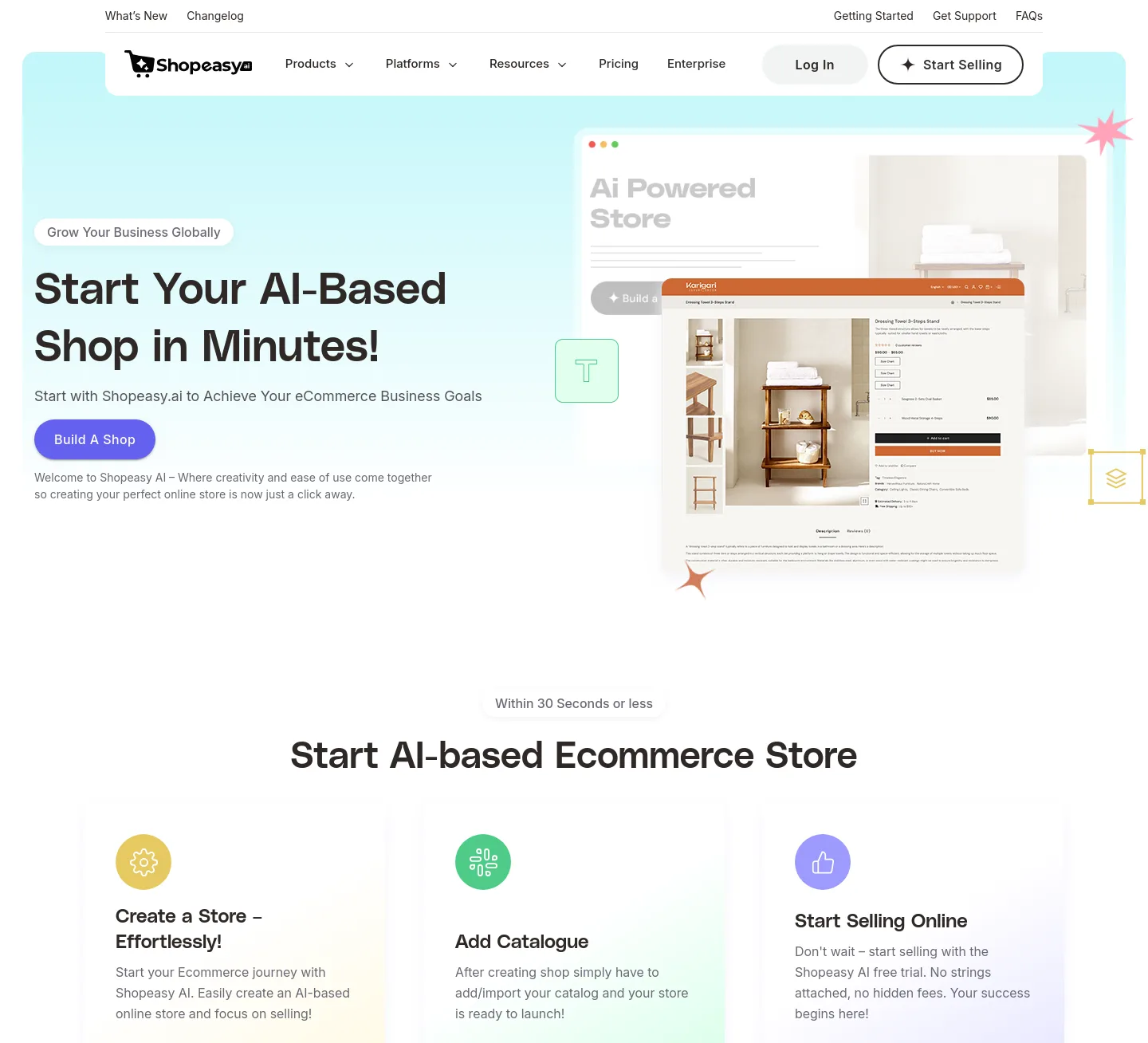 shopeasy.ai — a measured funnel