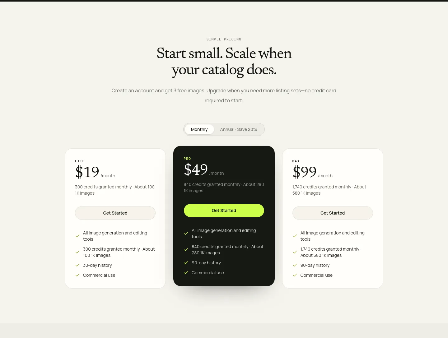 shotmora.com — Pricing