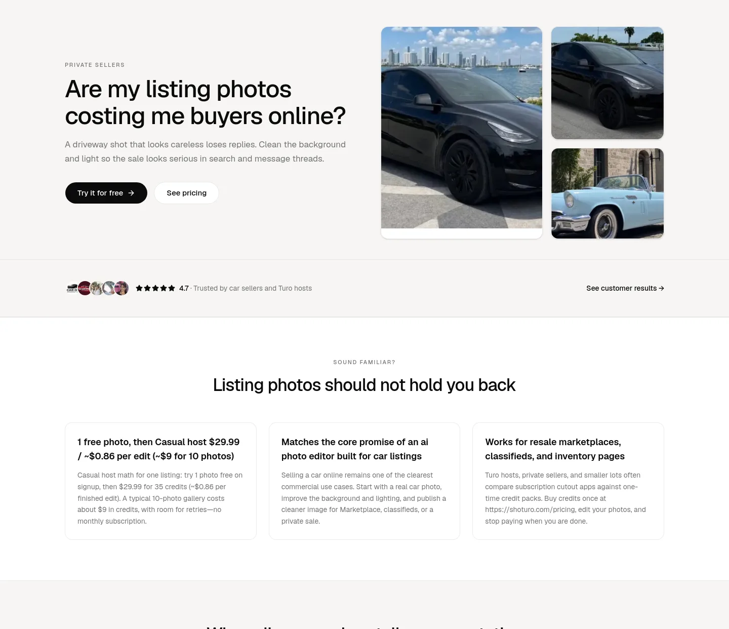 shoturo.com Hero section