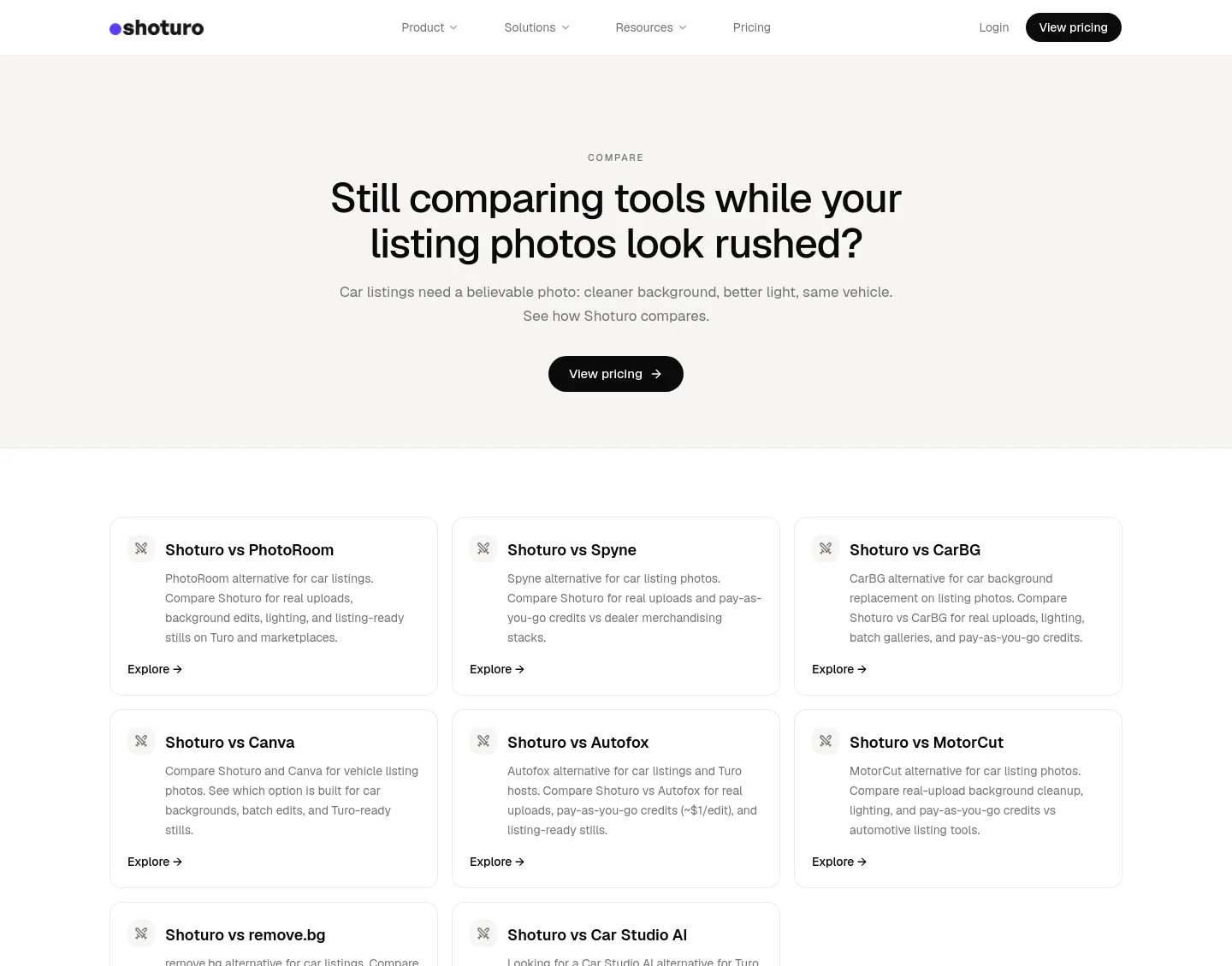 shoturo.com — a real Hero section