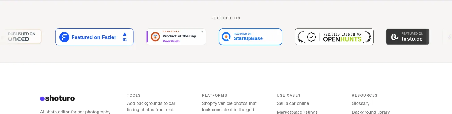 shoturo.com — a real Logo Wall section